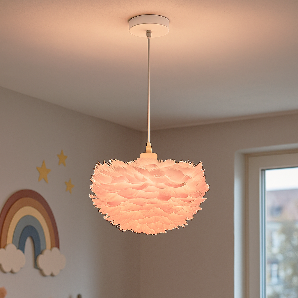 Stoff Pendelleuchte Rosa, Suzie