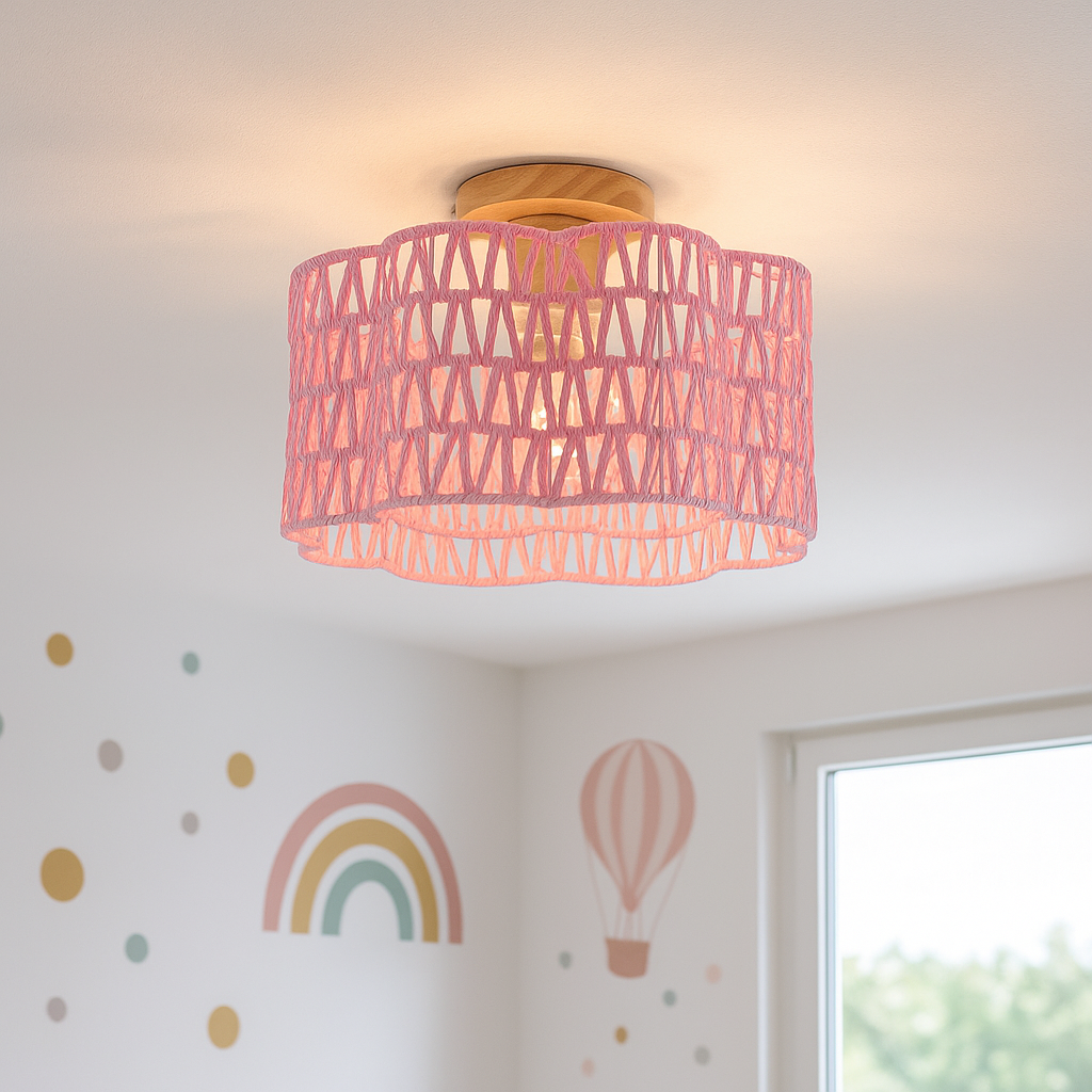 Papier Deckenleuchte Rosa, Mickey