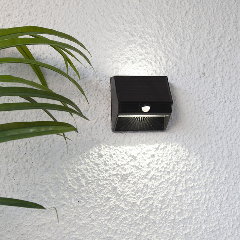 Kunststoff Solar Außen Wandleuchte Schwarz, Amier, 0,06W, 5000K LED, IP44