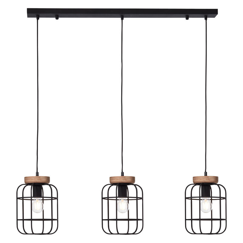 Holz Pendelleuchte Esszimmer Schwarz, Taede