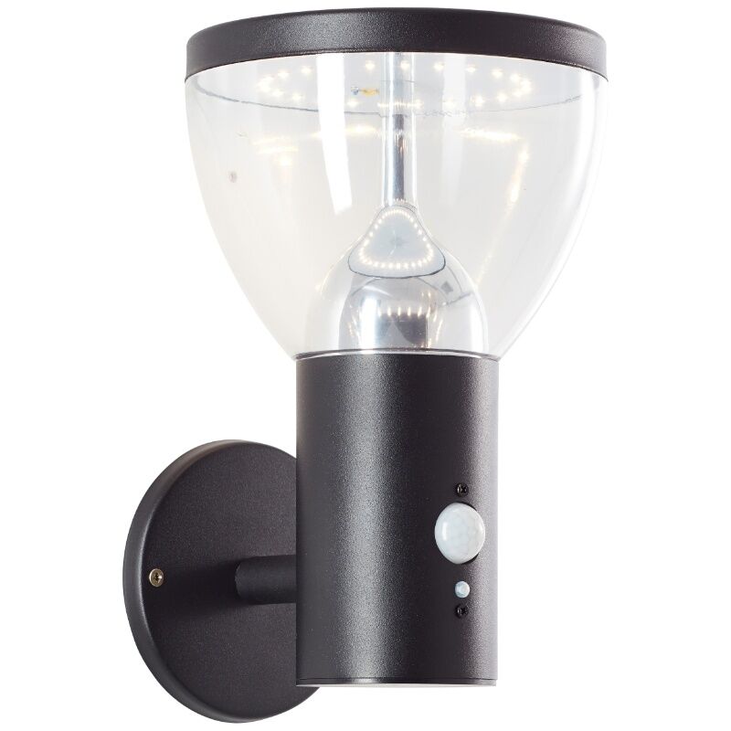 Moderne Solar Außen Wandleuchte Schwarz, Saar, 3W, 3000K LED, IP44