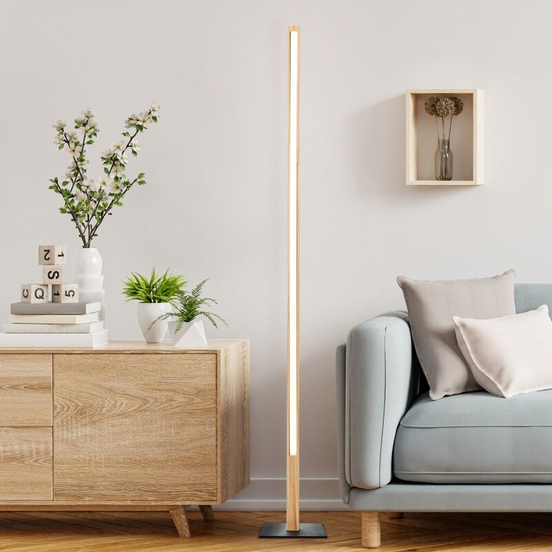 Landhaus Leselampe Stehlampe Braun, Renuka, 12W, 3000K LED, mit Schalter