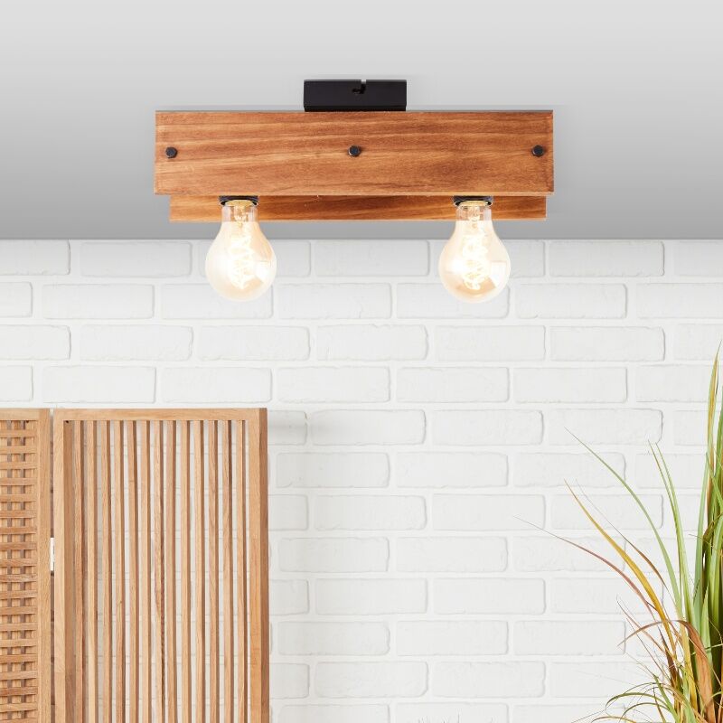 Holz Deckenleuchte Braun, Rasha