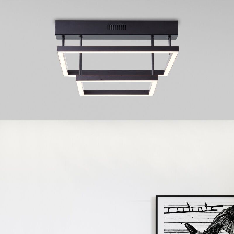 Moderne Deckenlampe Schwarz, Enis, 34W, 3000K LED, 3-stufig dimmbar
