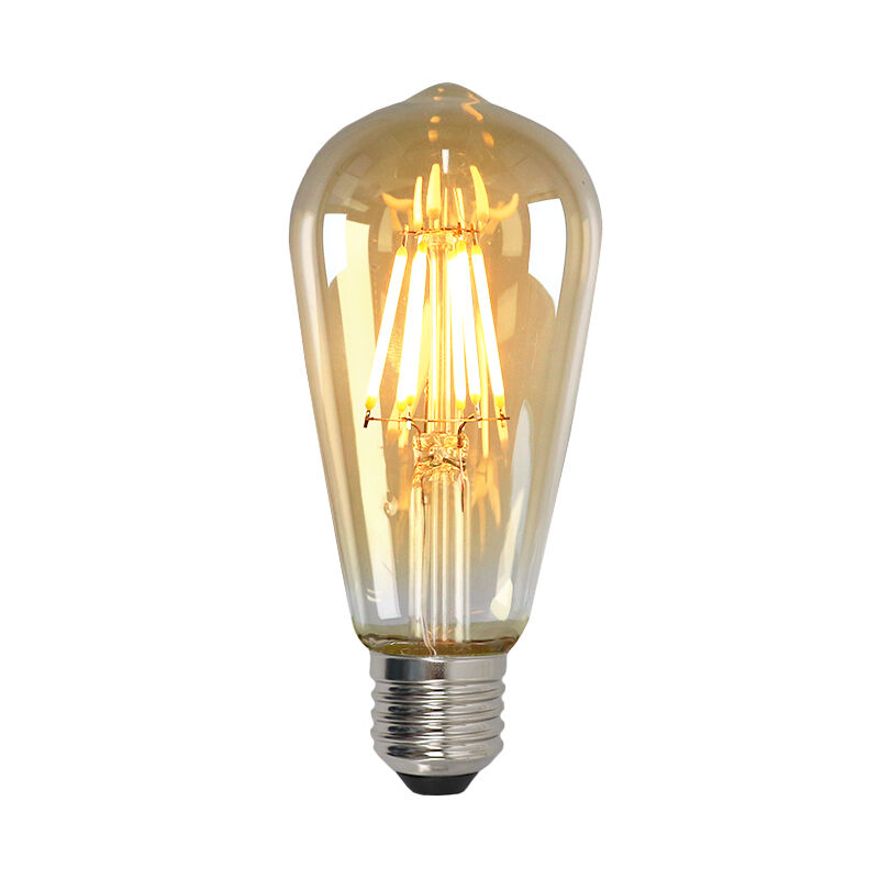Dimmbare E27 Edison LED Lampe, ST58, 5W, Bernstein Glas, 2200K