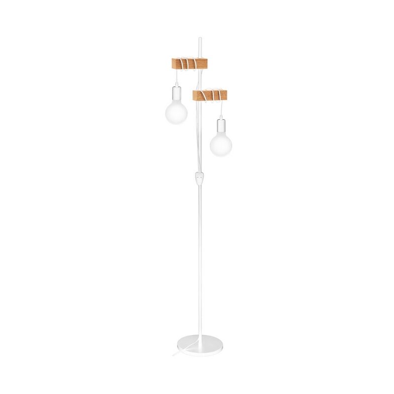Holz Stehlampe Weiß, Anton, mit Schalter
