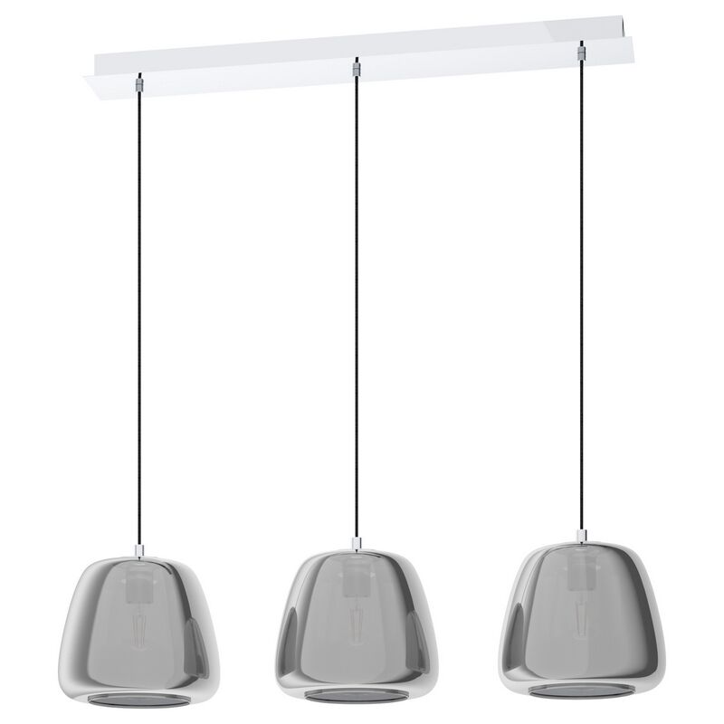 Chrom Pendelleuchte Rauchglas, Gauke
