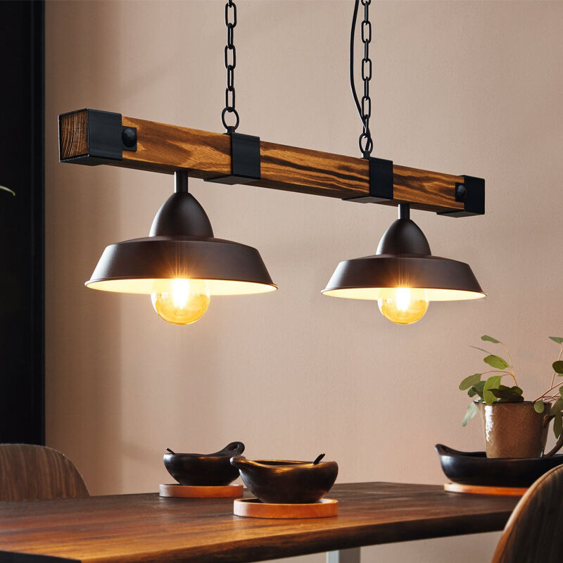 Holz Pendelleuchte Braun, Josia