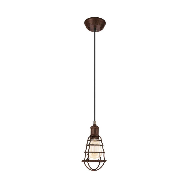 Braune vintage Pendelleuchte Metall, Aissa