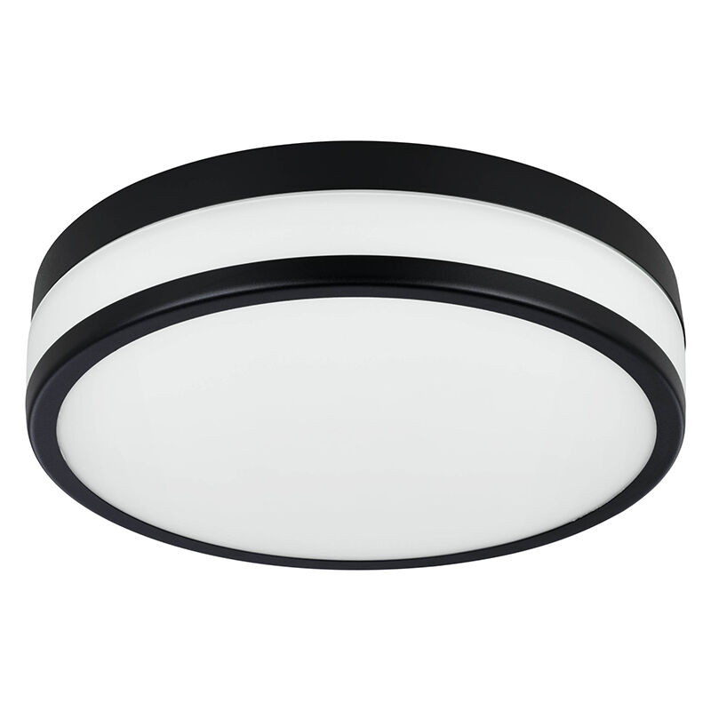 Schwarze Badezimmer Deckenleuchte Glas, Jacco, 5,7W, 3000K LED, IP44