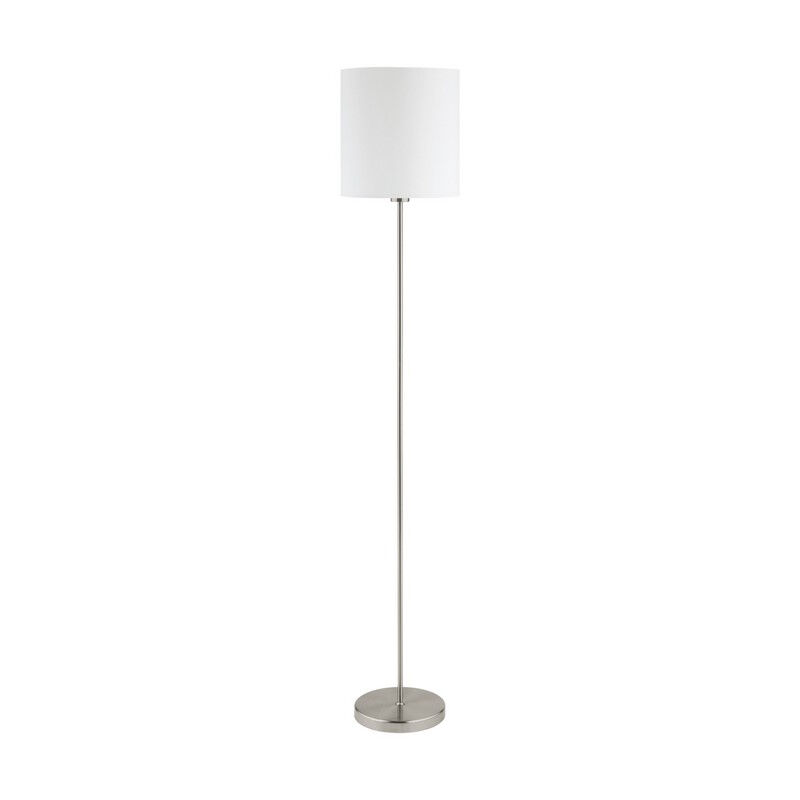 Weiße moderne Stehlampe Stoff, Abano, mit Schalter