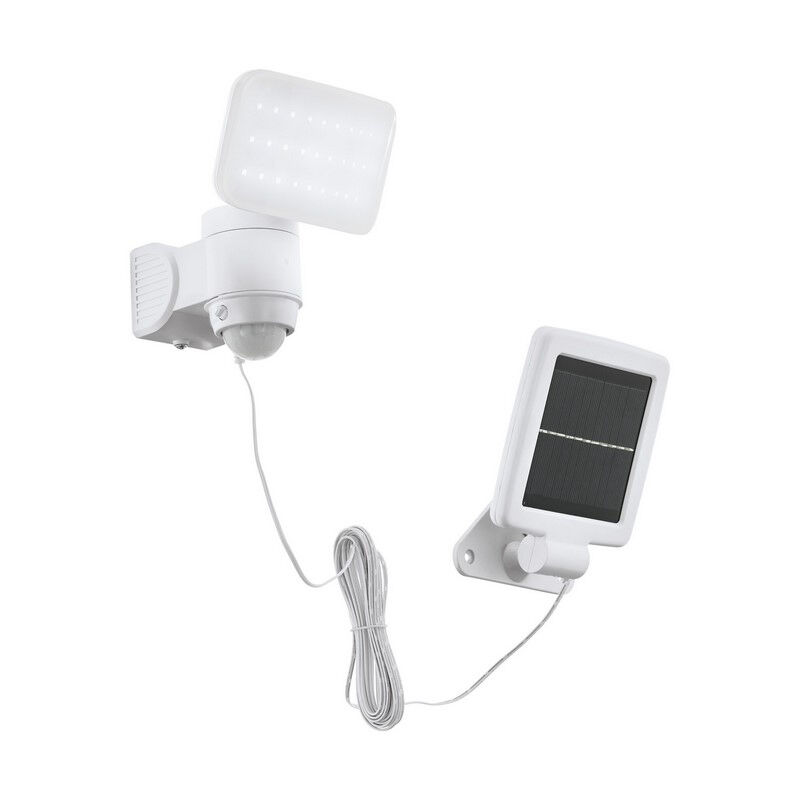 Weiße Solar Außen Wandleuchte Kunststoff, Frits, 5W, 6500K LED, IP44