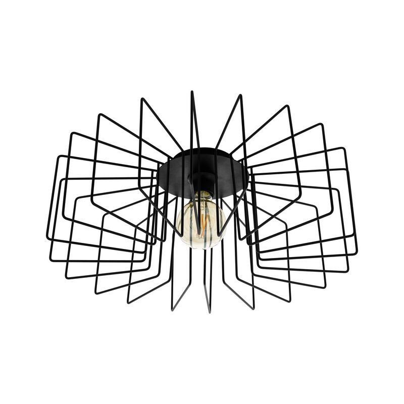 Schwarze industrielle Deckenlampe Stahl, Wilma