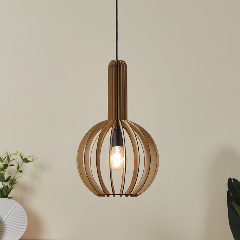 Holz Pendelleuchte Braun, Kenney