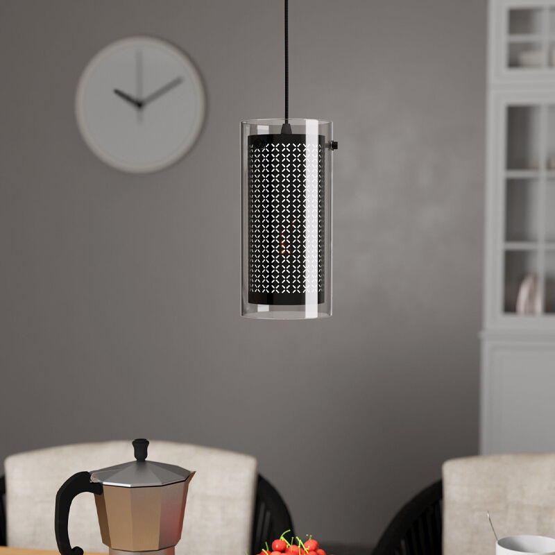 Schwarze design Pendelleuchte Stoff, Barceno