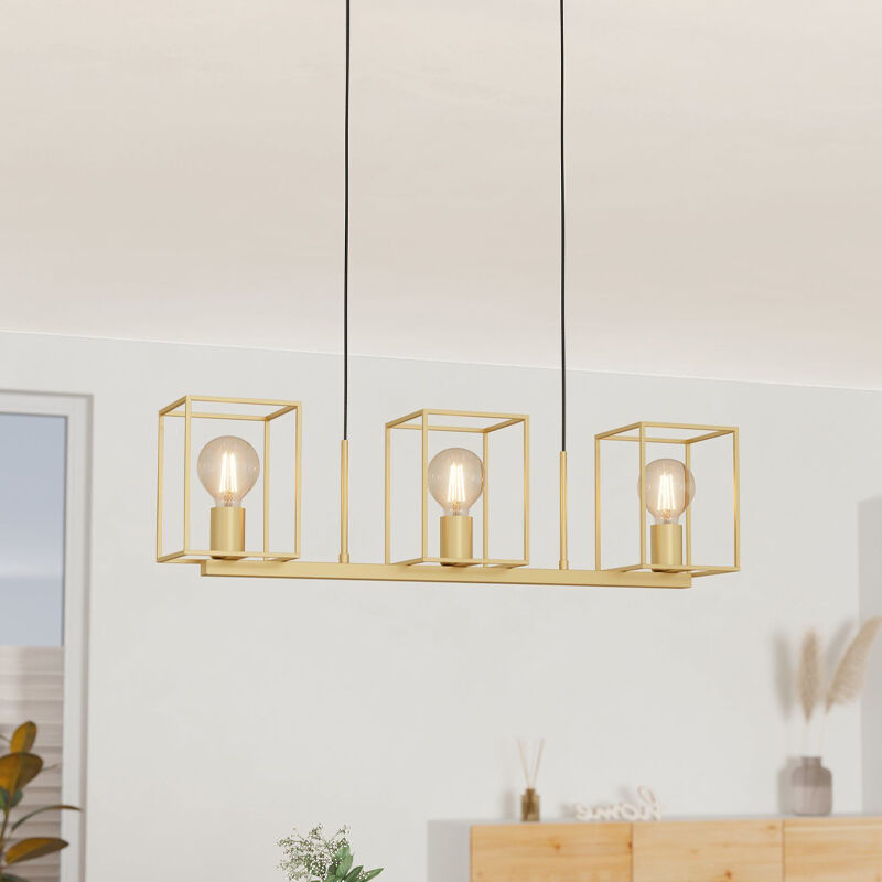 Goldene industrielle Pendelleuchte Aluminium, Teis