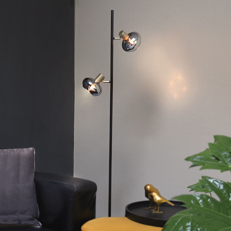 Design Stehlampe Grau, Skip, mit Schalter