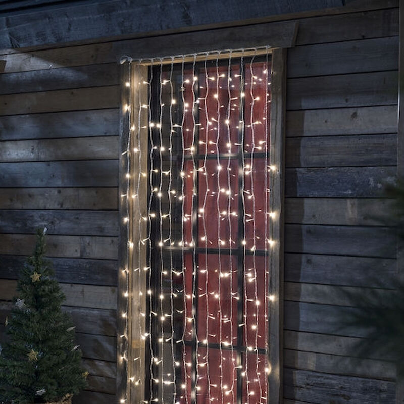 Weihnacht Lichtervorhang, 2,25 x 1,5 Meter, Warmweiß, IP44, inkl. 12 Funktion Controller