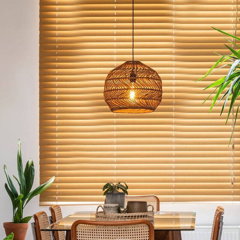 Rattan Pendelleuchte Gelb, Moloko