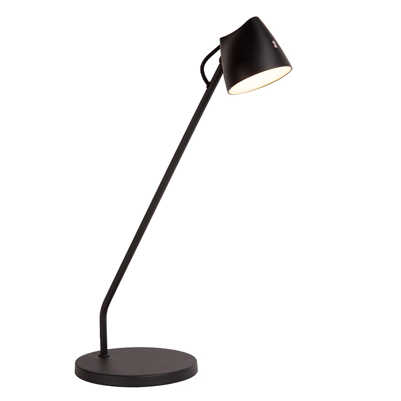 Schwarze Tischleuchte Landhaus, Milne, 6W, 2700K LED, mit Touch-Dimmer