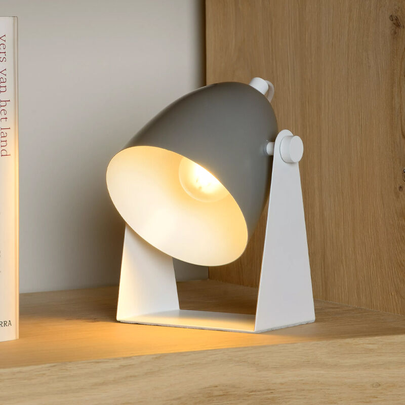 Graue Tischleuchte Modern, Chago, mit Schalter