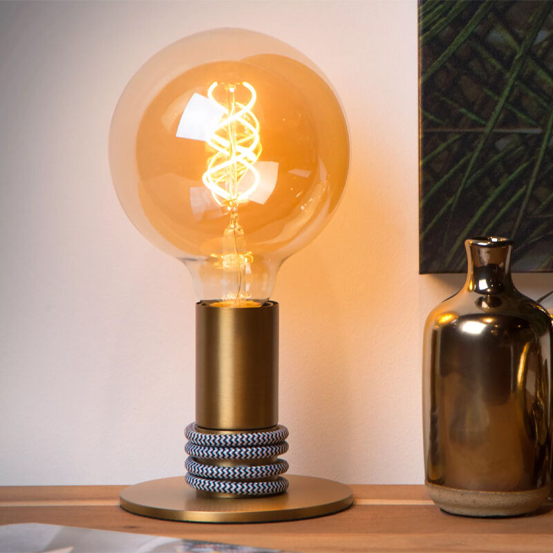 Goldene Tischleuchte Modern, Marit, mit Schalter