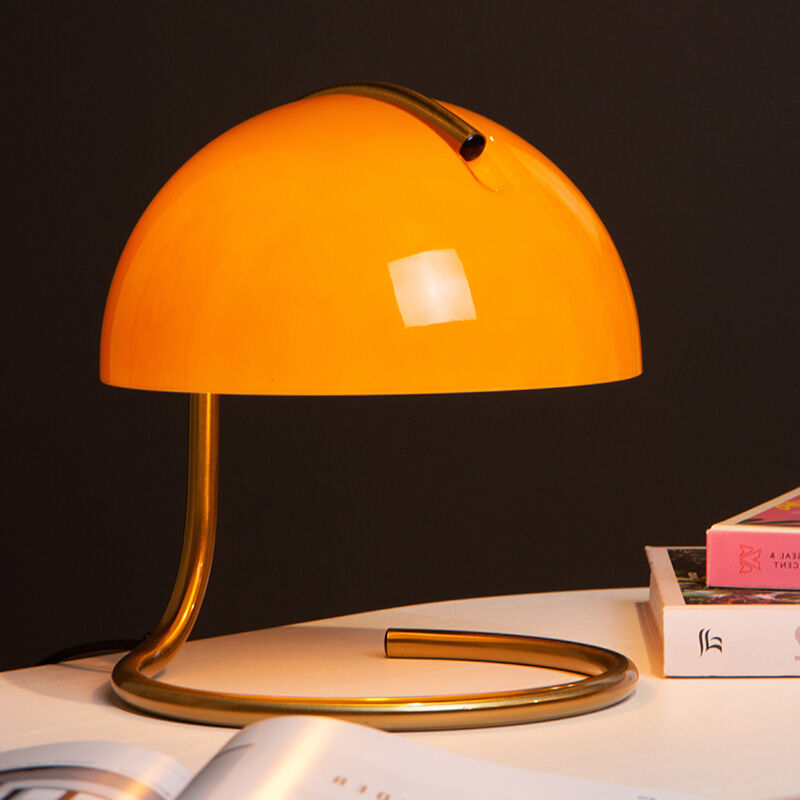 Orangene Tischleuchte Retro, Cato, mit Schalter