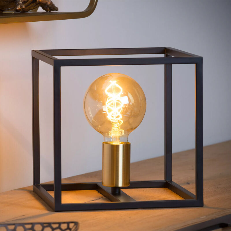 Goldene Tischleuchte Modern, Ruben, mit Schalter
