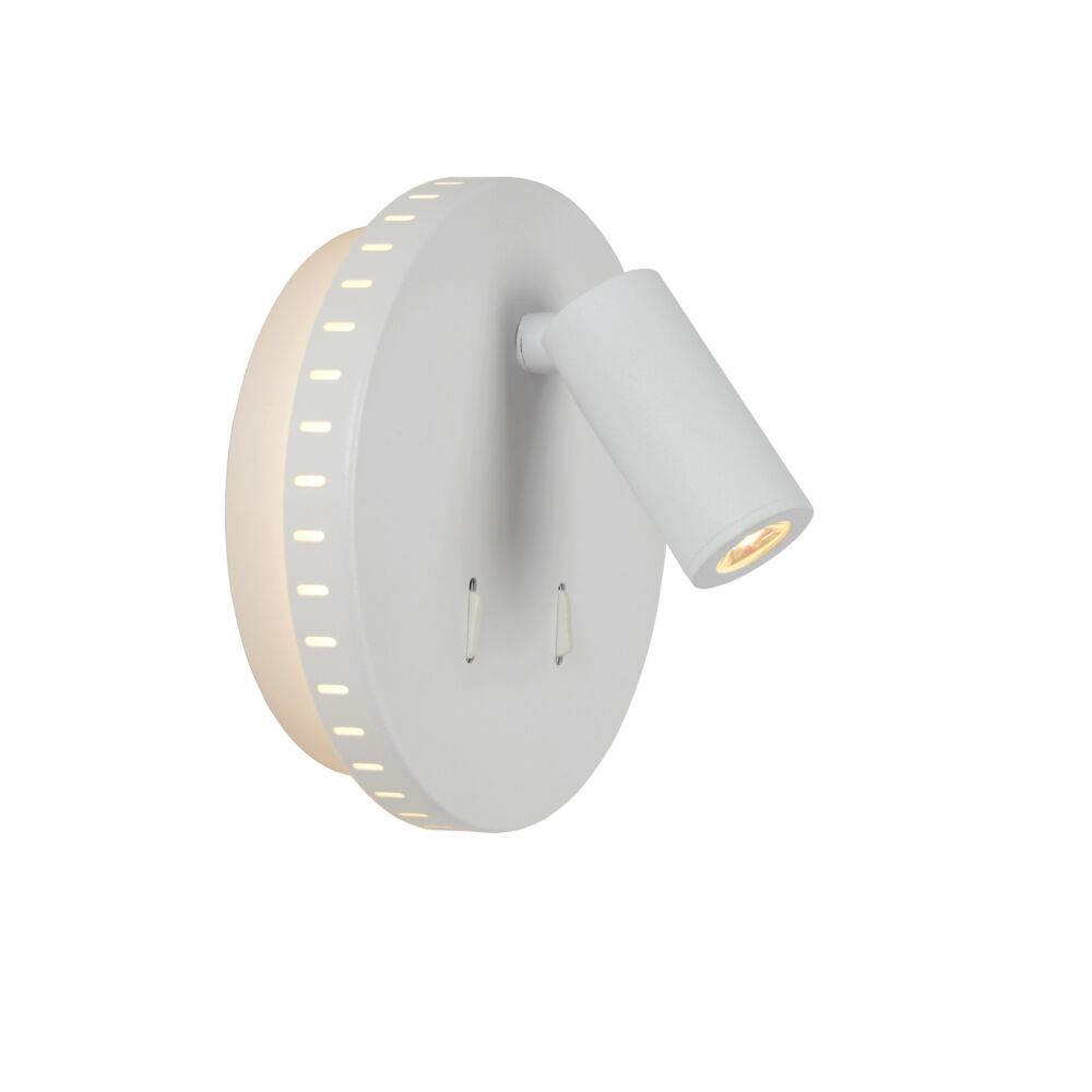 Weiße Wandleuchte Modern, Bentjer, 6W, 3000K LED, mit Schalter