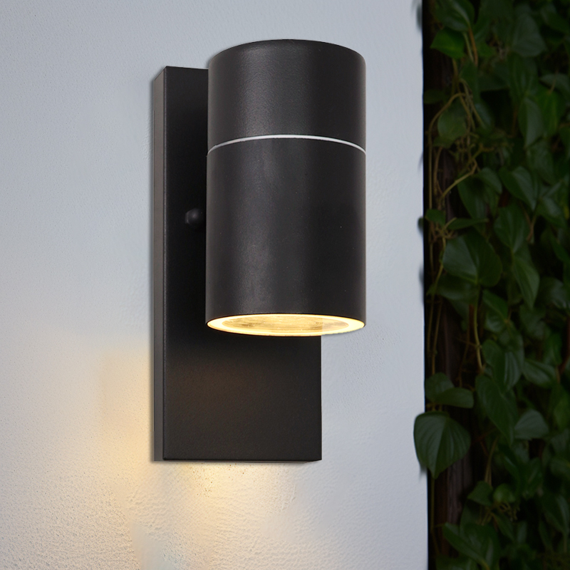 Moderne Außen Wandleuchte mit Dämmerungsmelder Schwarz, Pedro, IP44