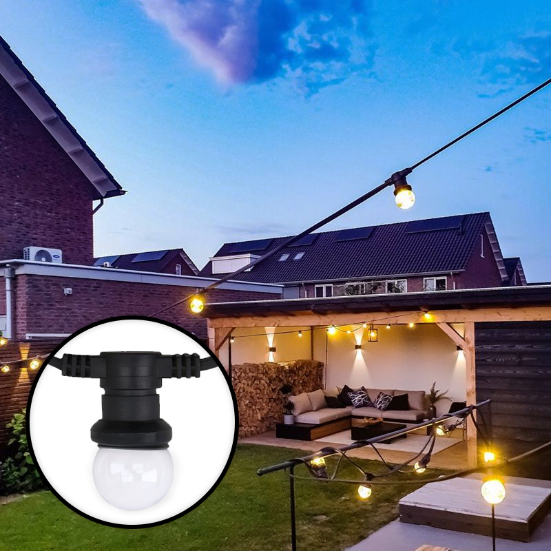 25m Lichterkette mit 25 transparenten Lampen