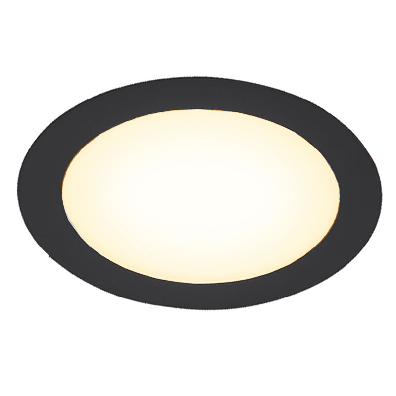 Schwarze Downlight Aluminium, Umbriel, 18W, 3000K LED, IP44