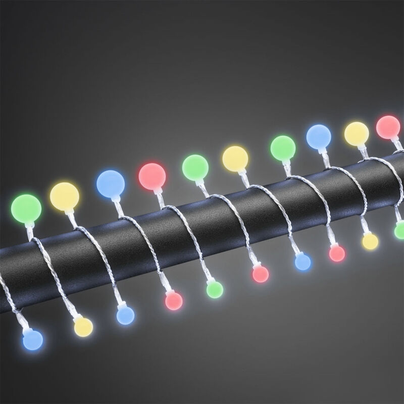 16m LED Weihnachtsbeleuchtung draußen, 80 farbige Balllichter