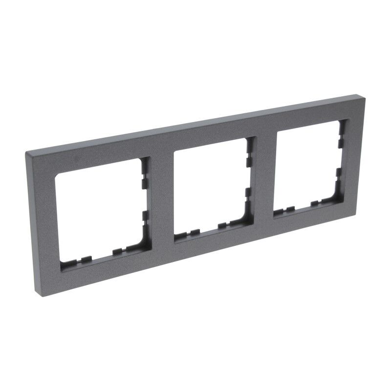 Q-Link S-Line Abdeckrahmen 3-fach, schwarz / anthrazit