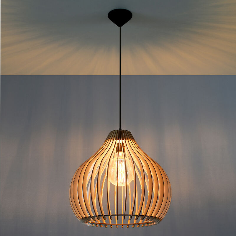 Holz Pendelleuchte Braun, Gudo