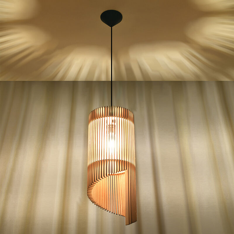 Holz Pendelleuchte Braun, Guiseppe