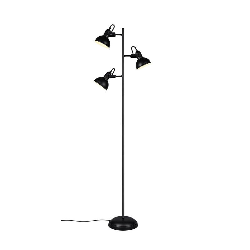 Schwarze Stehlampe Industrial, Kibek, mit Schalter