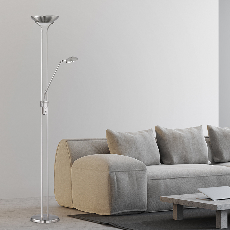 Schwarze Stehlampe Modern, Aiden, 20W, 3000K LED, mit Schalter