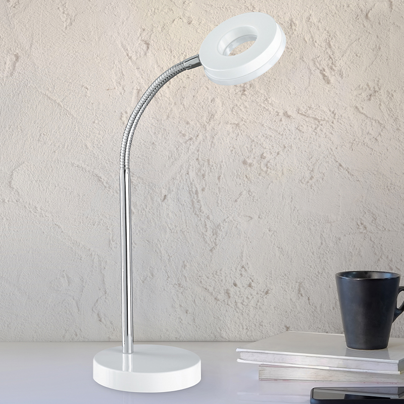 Weiße Schreibtischlampe Modern, Daley, 4W, 3000K LED, mit Schalter