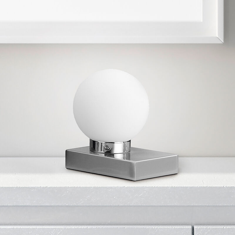 Nickel Tischleuchte Modern, Jullian, mit Schalter