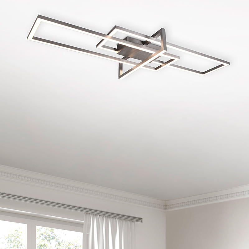 Nickel Deckenlampe Modern, Hatun, 34W, 3000K LED