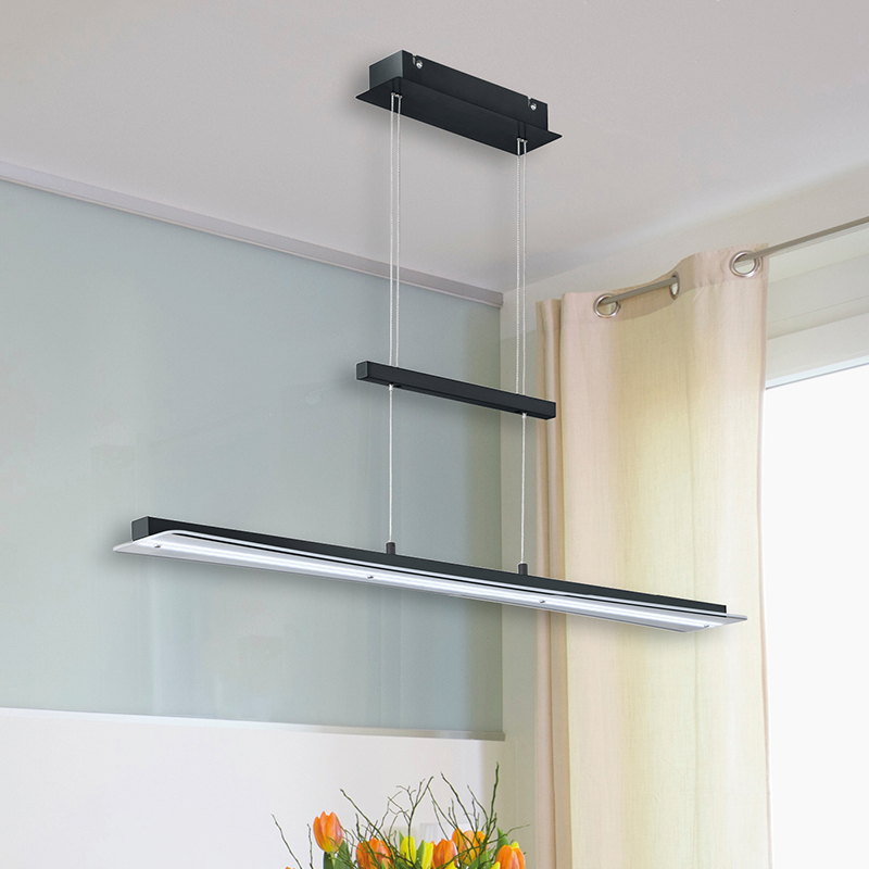 Schwarze Pendelleuchte Modern, Port, 18W, warm- bis kaltweiß einstellbare LED