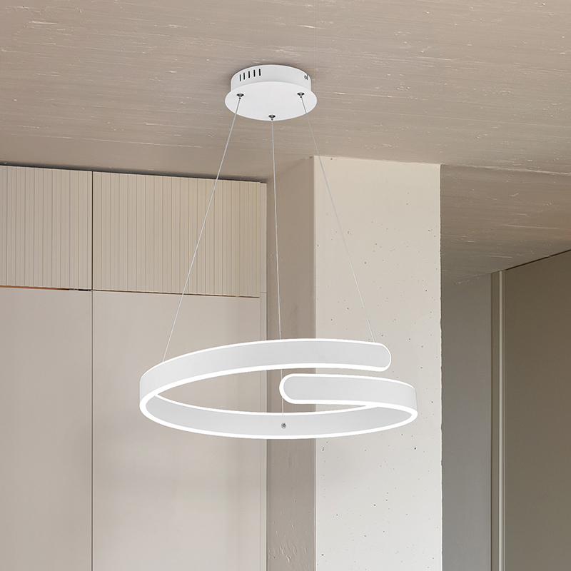 Weiße Pendelleuchte Esszimmer Design, Resy, 37W, 4000K LED, 3-stufig dimmbar