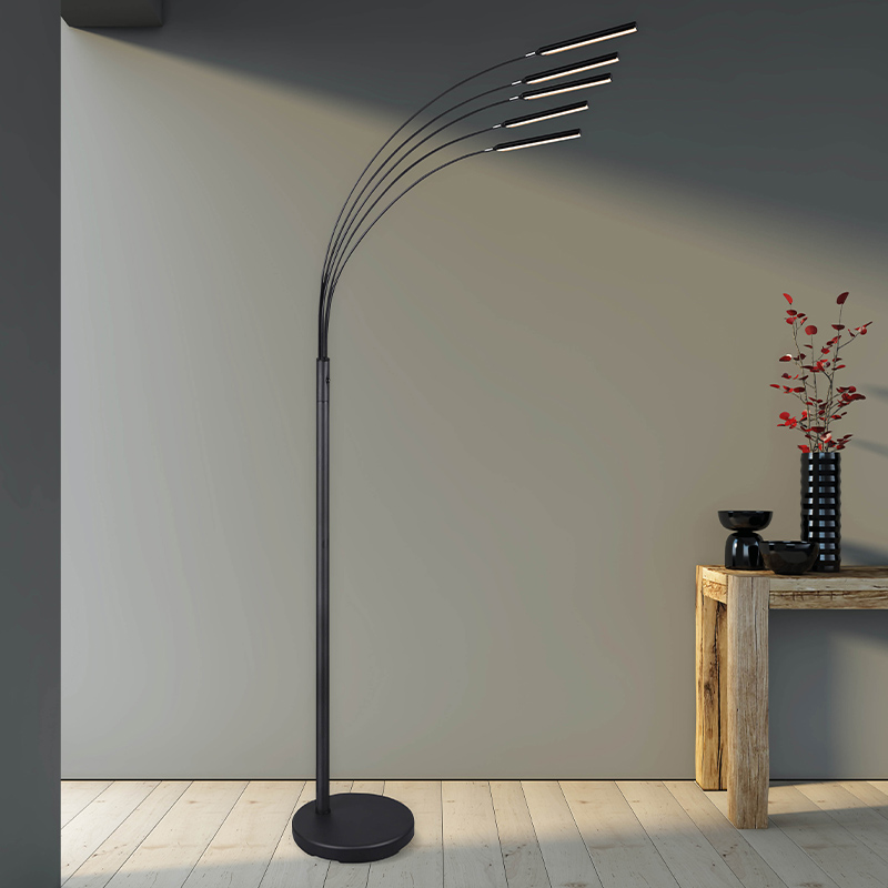 Nickel Stehlampe Modern, Ekram, 3,5W, 3000K LED, mit Schalter