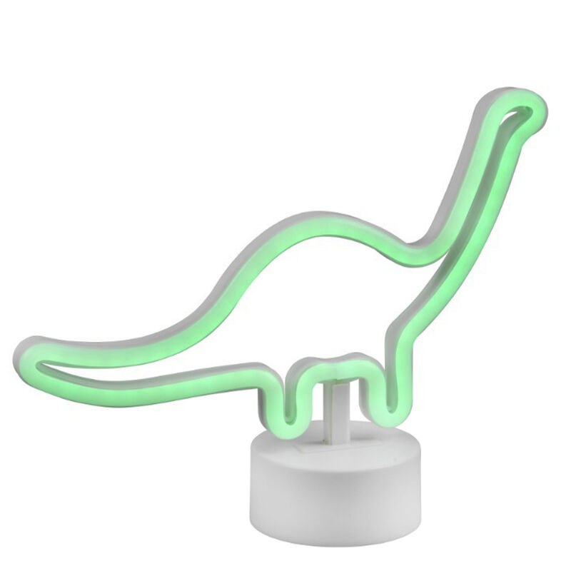 Weiße Kinderzimmer Tischleuchte Kunststoff, Dino, 2W, 3000K LED, mit Schalter