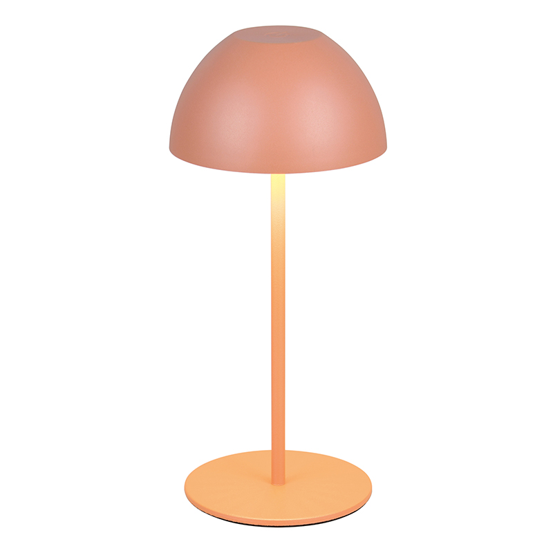 Orangene aufladbare Tischlampe Kunststoff, Mikhail, 2W, 3000K LED, IP44, mit Touch-Dimmer