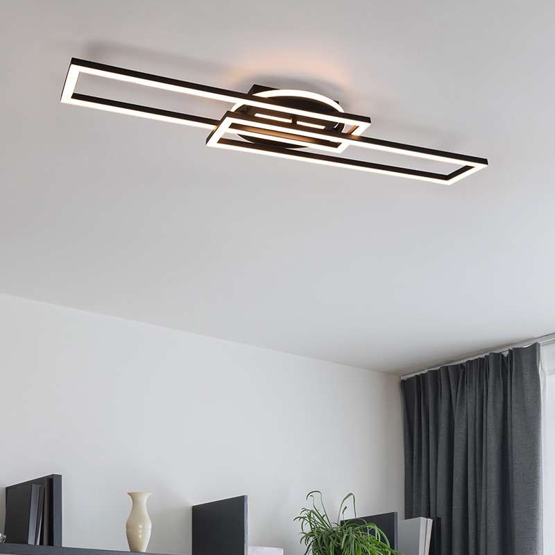 Schwarze Deckenlampe Modern, Jadon, 30W, warm- bis kaltweiß einstellbare LED