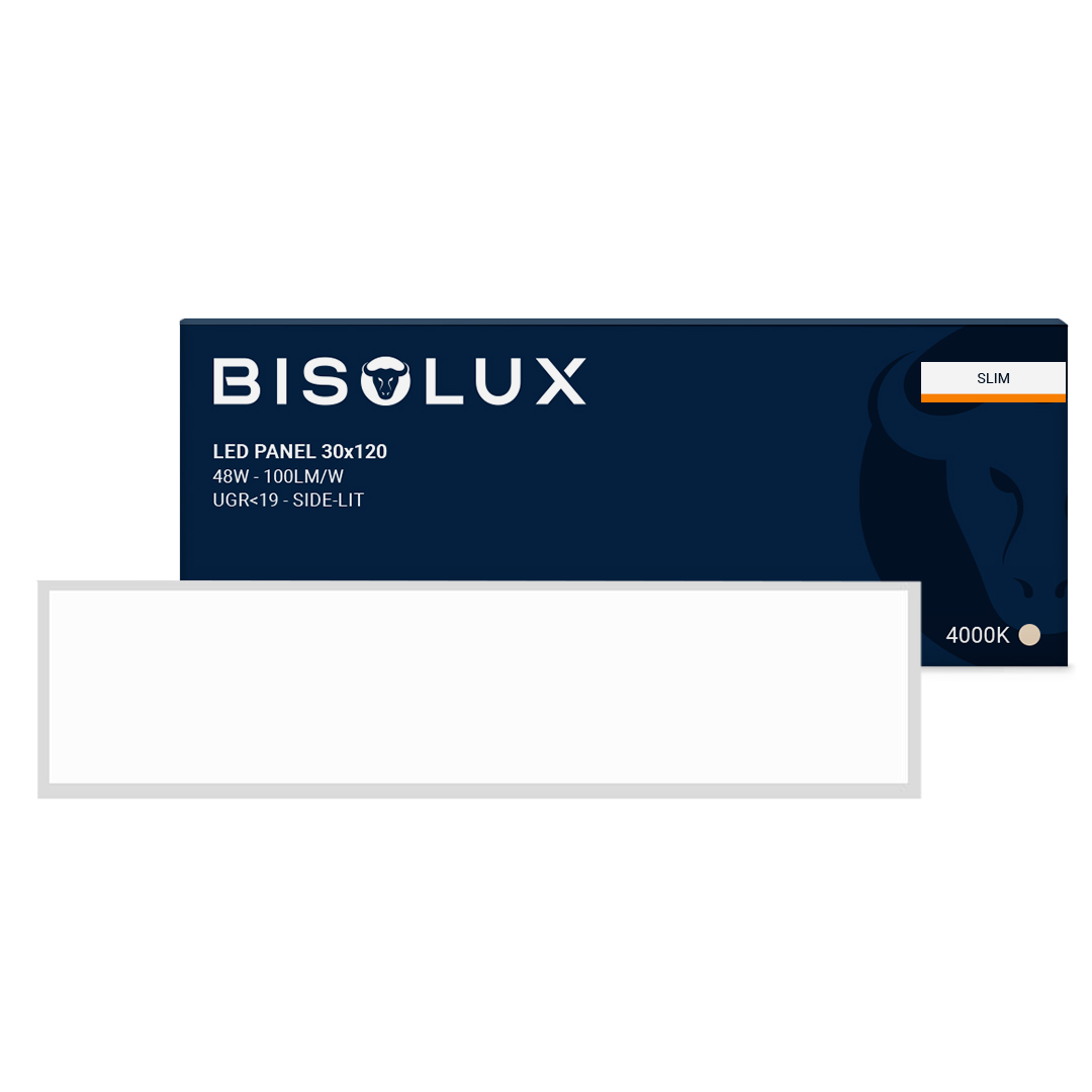 Bisolux LED Panel 120x30 - 38W - 4000K - UGR<19 - Side-lit