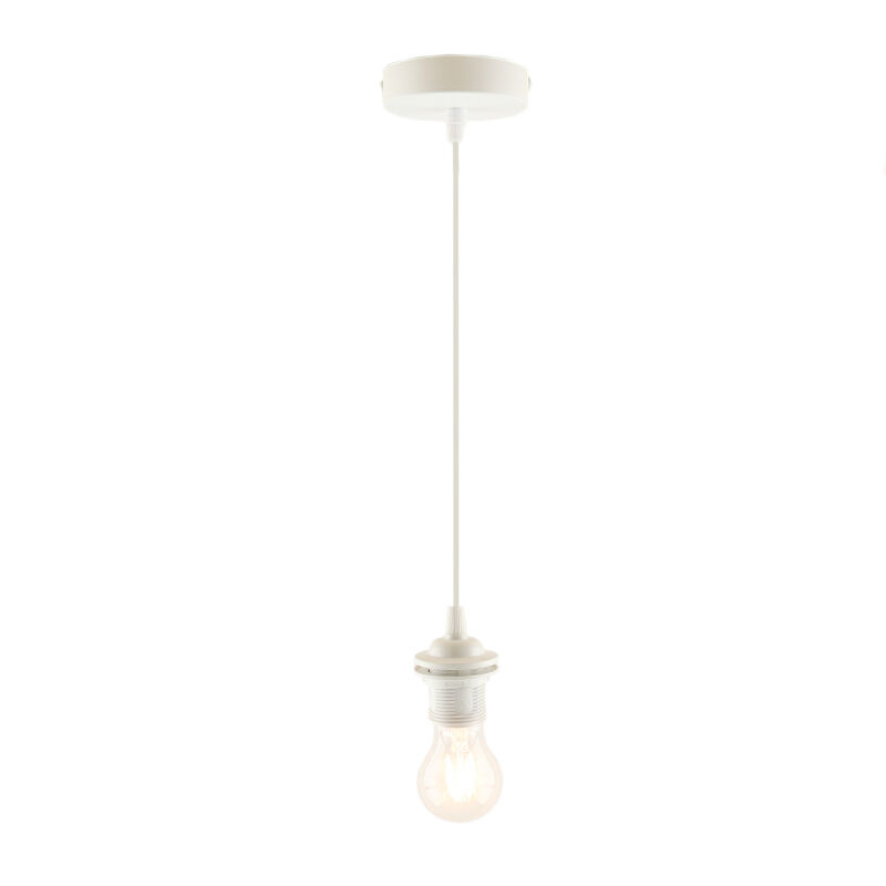 Moderne Pendelleuchte ohne Kappe Weiß, Rika