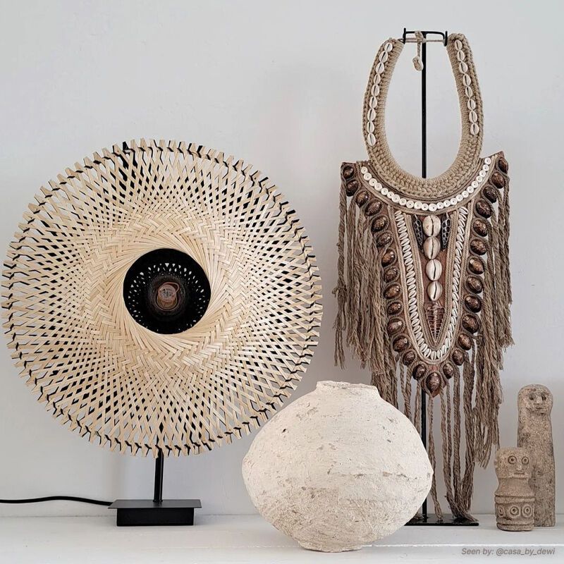 Rattan Tischleuchte Braun, Cordoba, mit Schalter